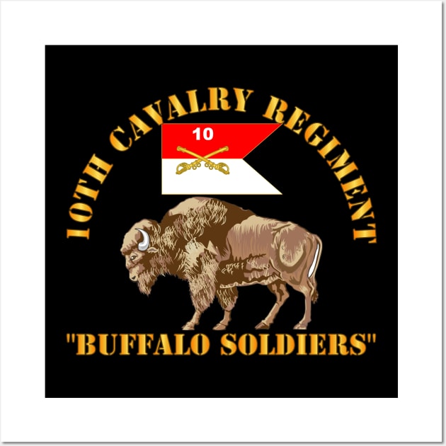 10th Cavalry Regiment - Buffalor Soldiers w10h Cav Guidon Wall Art by twix123844